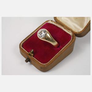 Herrenring mit Altschliffdiamant von ca. 2,4 ct