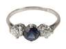 Damenring mit Diamanten und Saphiren