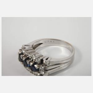 Damenring mit Saphiren und Brillanten