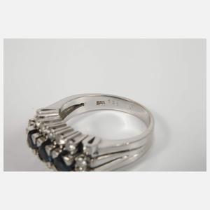 Damenring mit Saphiren und Brillanten