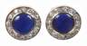 Paar Ohrstecker mit Lapislazuli und Diamanten