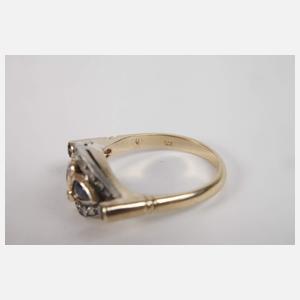 Damenring mit Saphiren und Diamanten