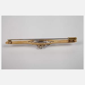 Stabbrosche mit Saphir und Diamanten