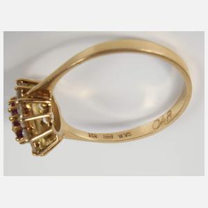 Damenring mit Rubin und Brillanten