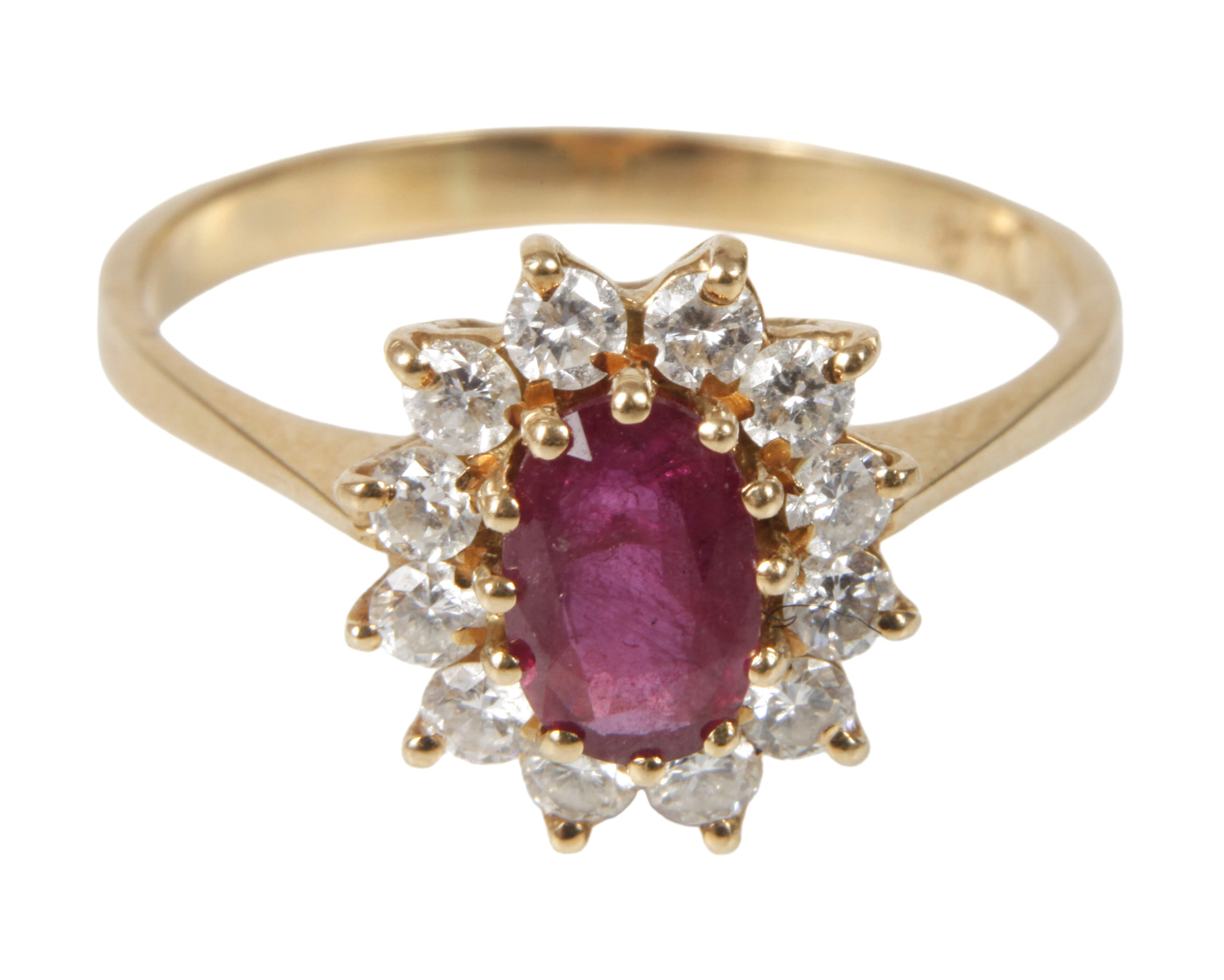 Damenring mit Rubin und Brillanten