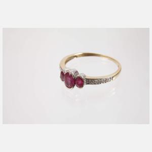 Schmuckset mit Rubinen und Brillanten