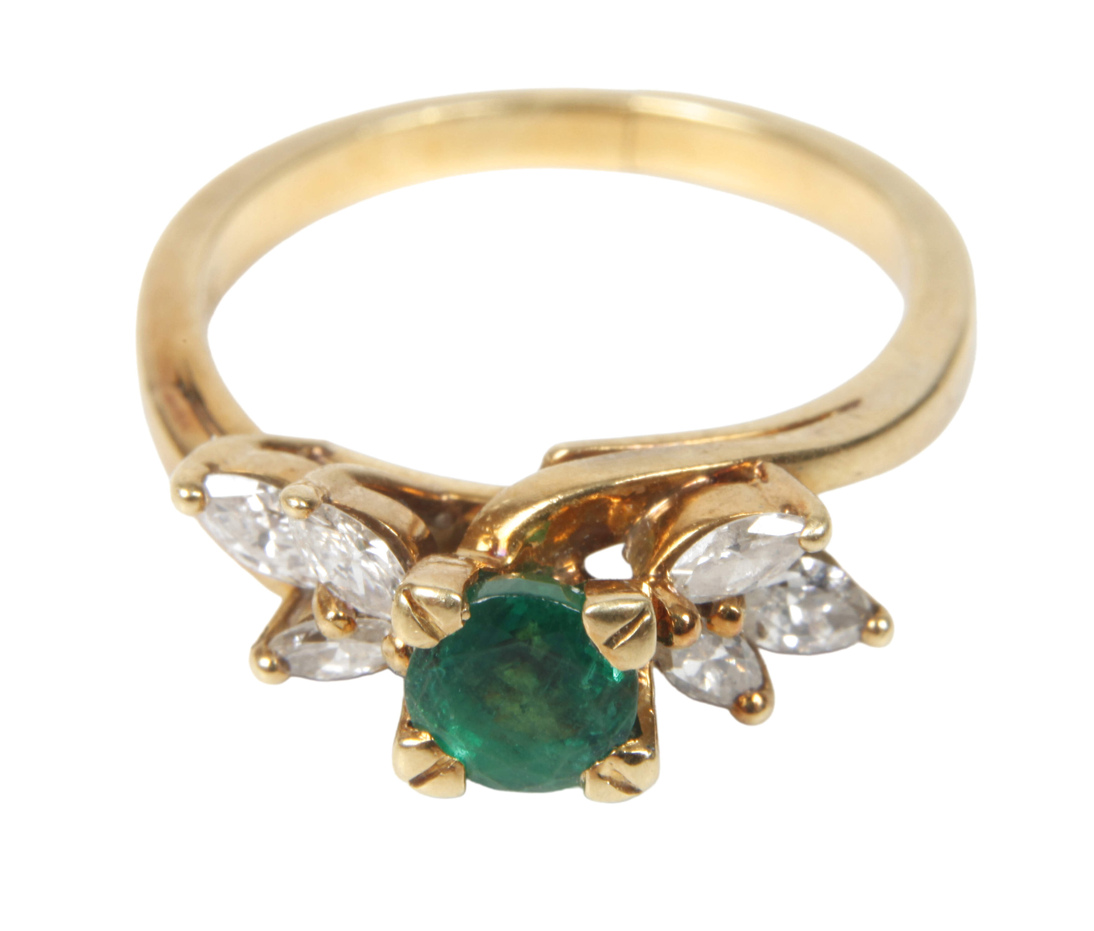 Damenring mit Smaragd und Diamanten