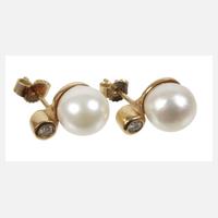 Paar Ohrstecker mit Perlen und Brillanten111