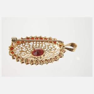 Feiner Anhänger mit Granatbesatz