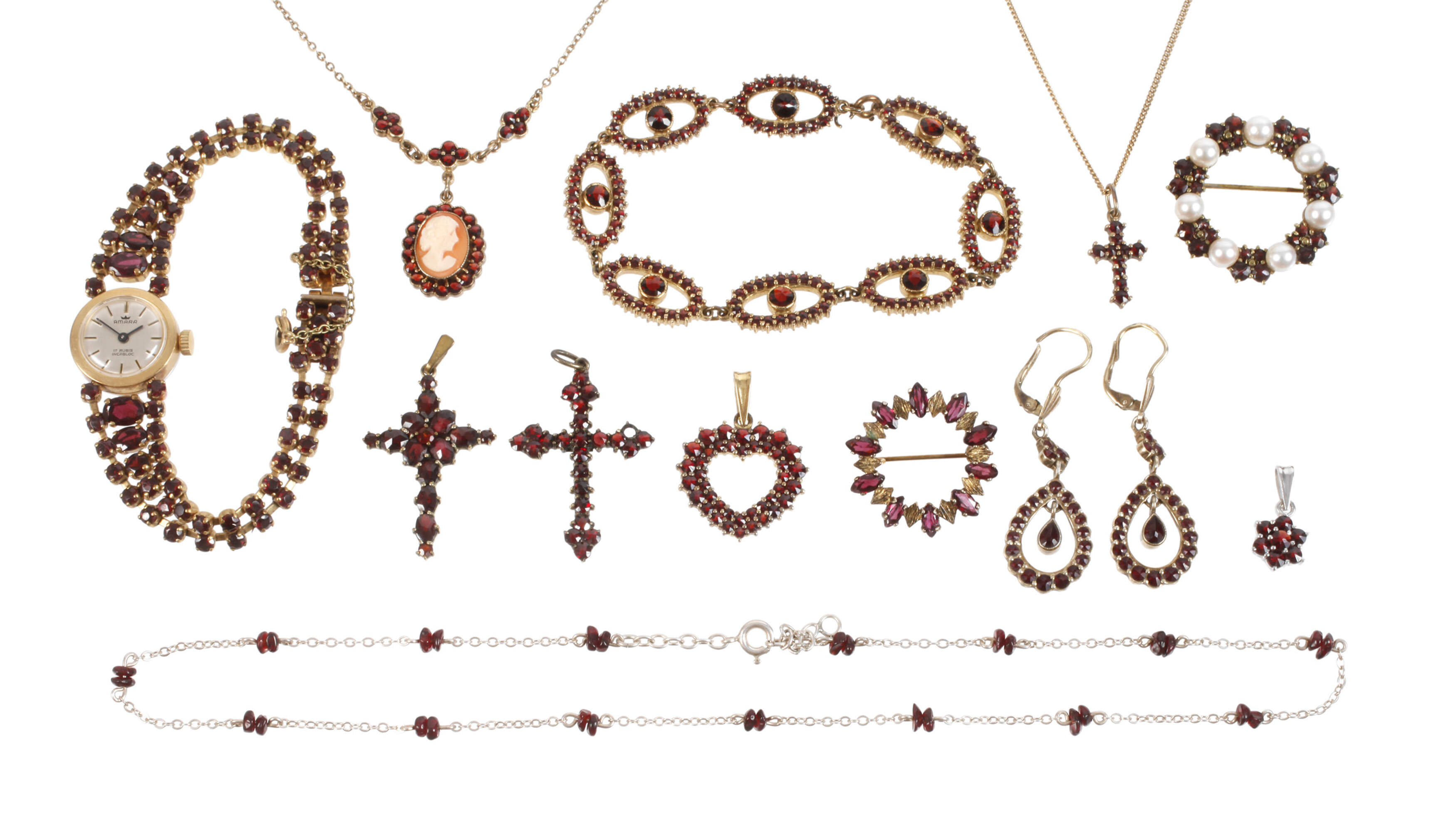 Konvolut Granatschmuck