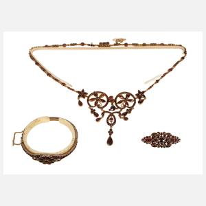 Hochwertiges Schmuckset mit Granaten