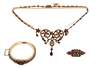 Hochwertiges Schmuckset mit Granaten