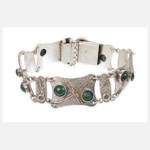 Silberarmband mit Malachiten