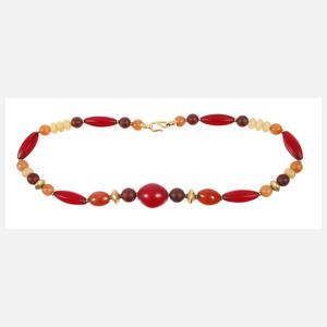 Design-Kette mit Goldzwischenteilen