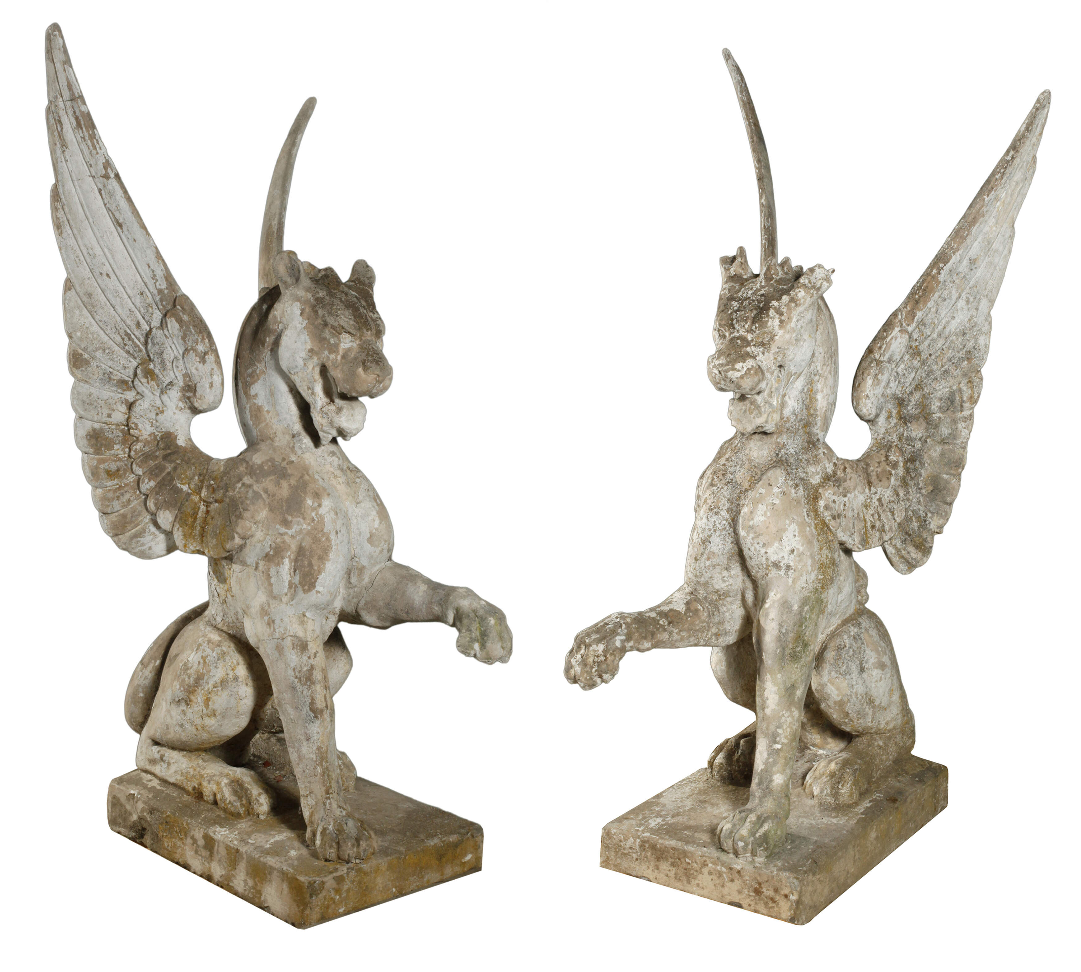 Paar große Gartenskulpturen