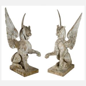 Paar große Gartenskulpturen