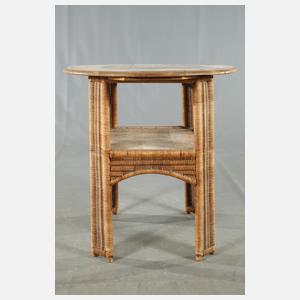 Beistelltisch mit Korbgeflecht