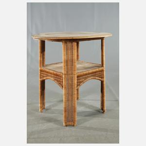Beistelltisch mit Korbgeflecht