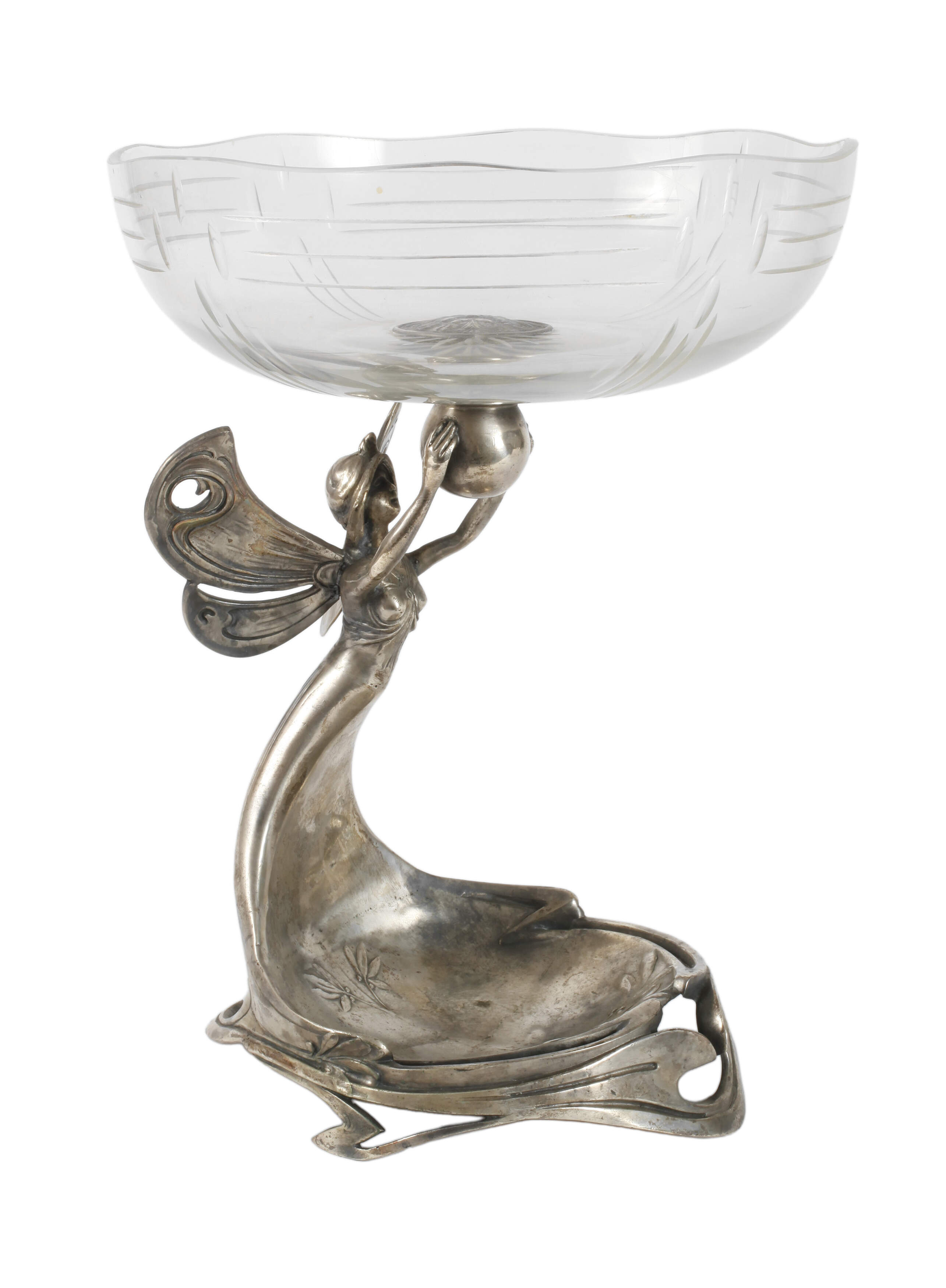 Silber figürlicher Tafelaufsatz mit Nymphe