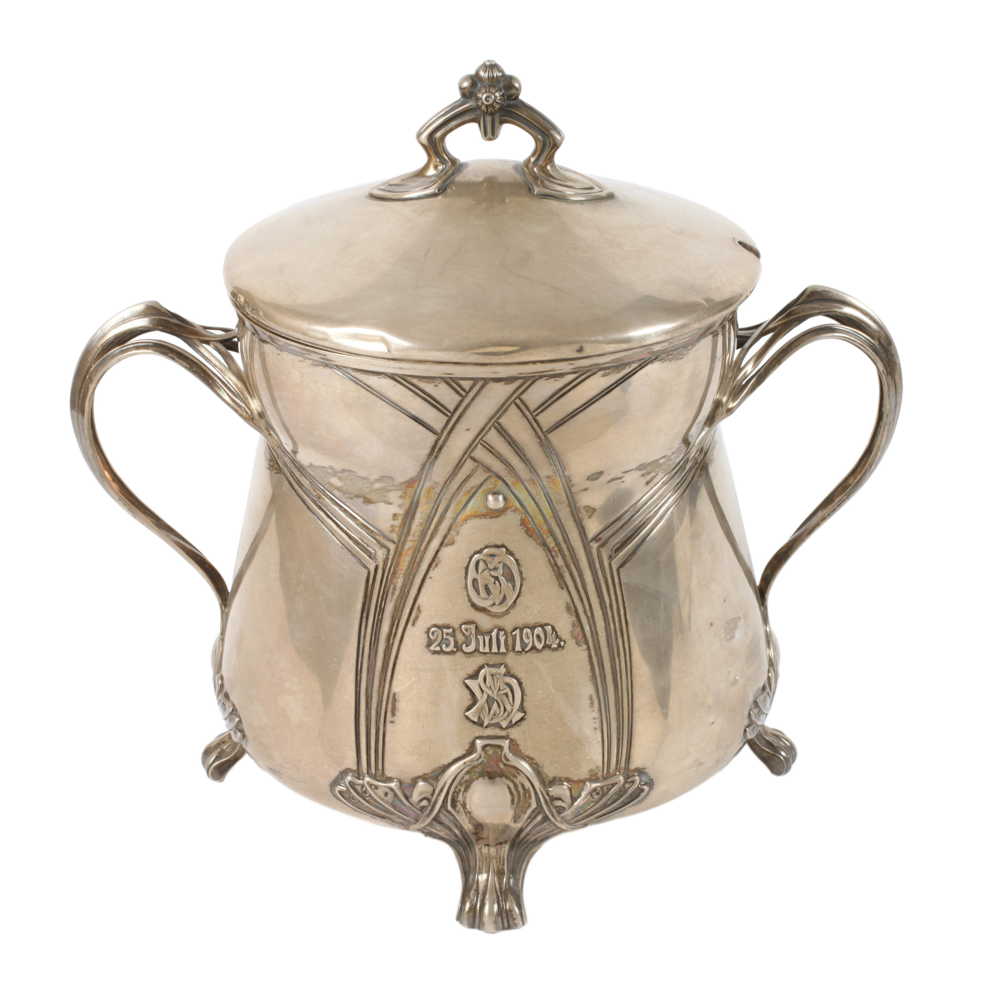 Silber große Jugendstilbowle