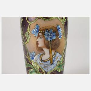 Miniaturvase mit Emaillemalerei