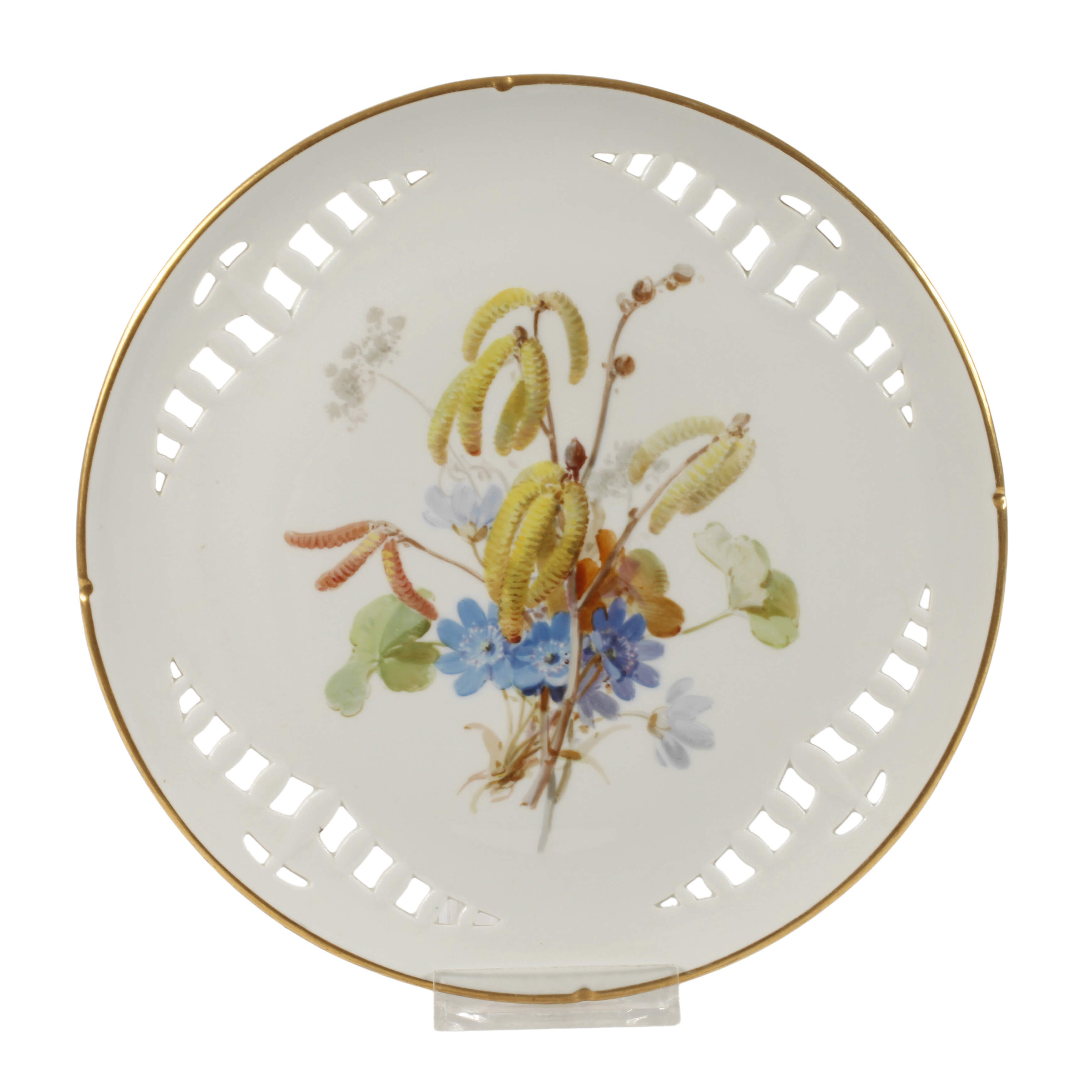 Meissen Durchbruchteller Frühlingsboten