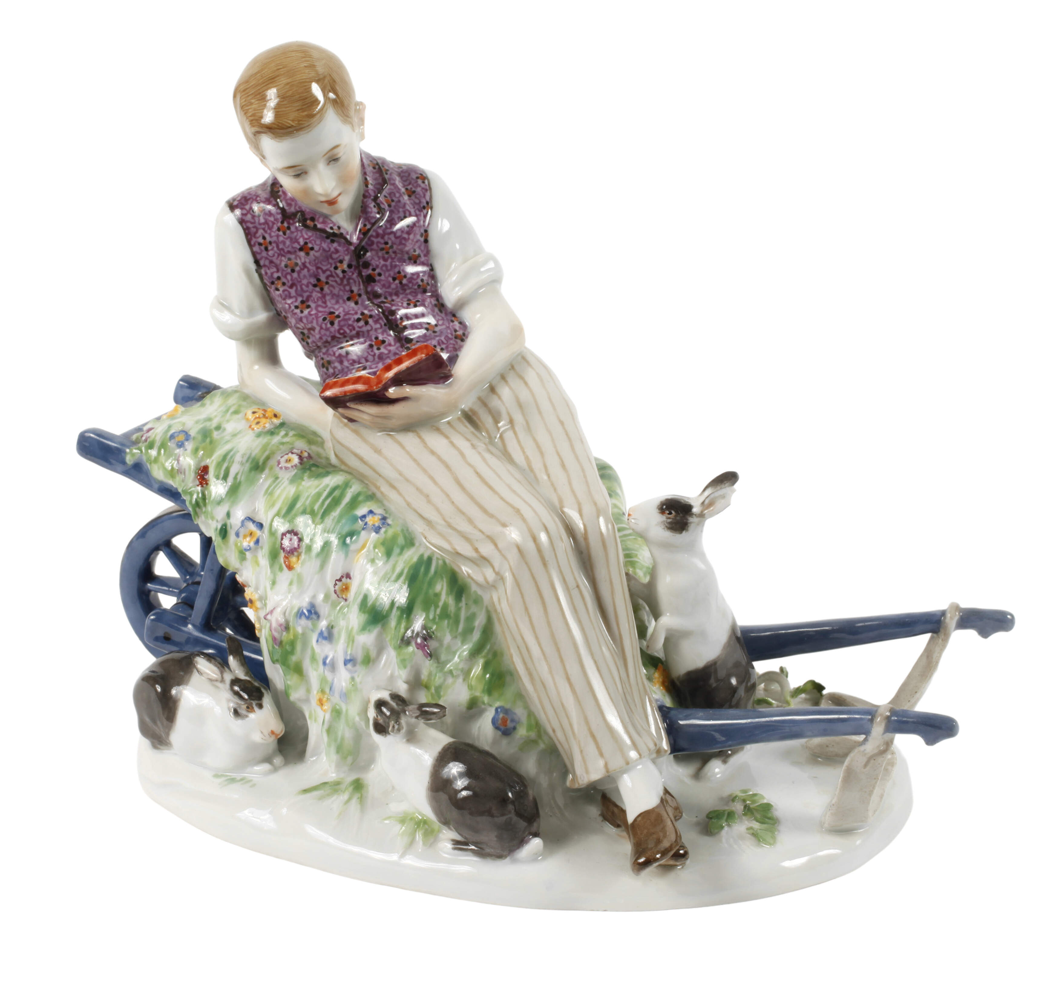 Meissen "Knabe auf Schiebebock"