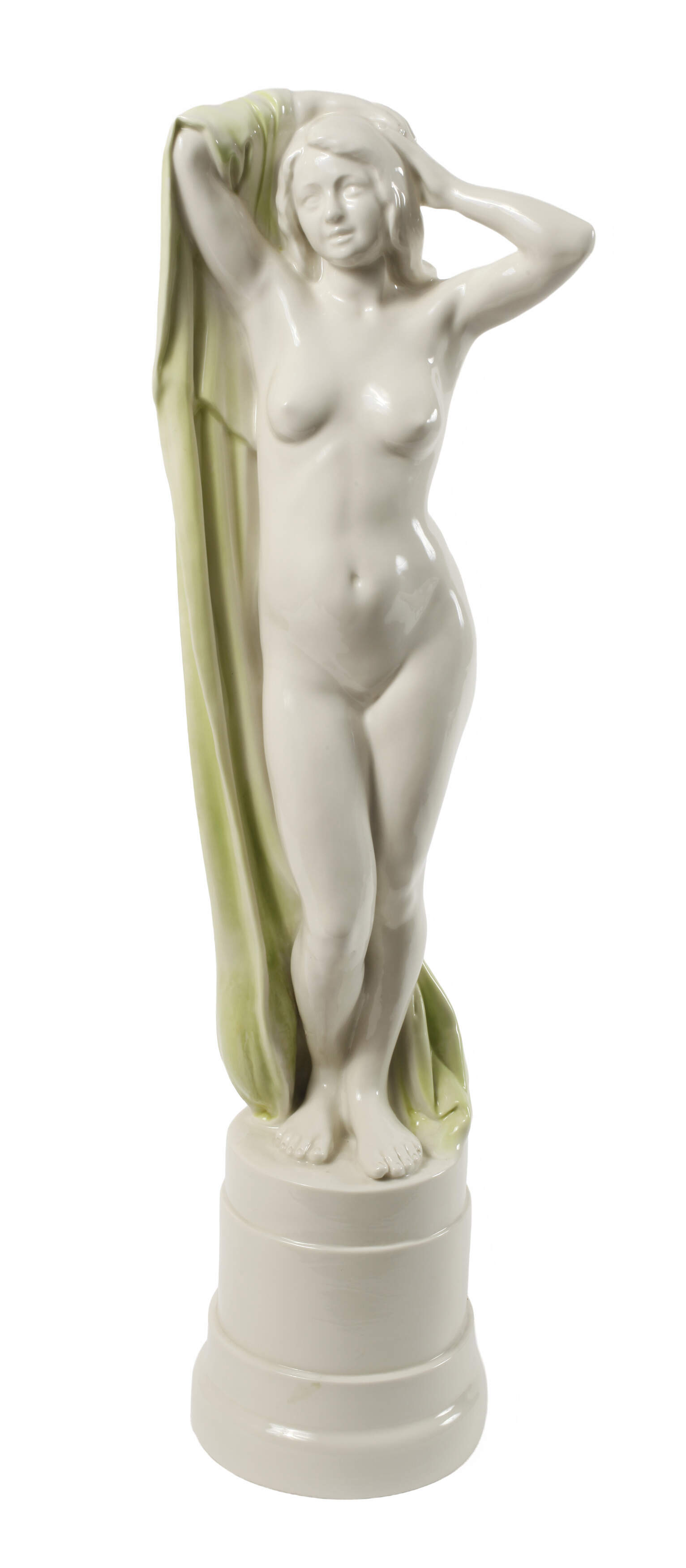 Karl Ens Volkstedt großer Frauenakt mit Tuch