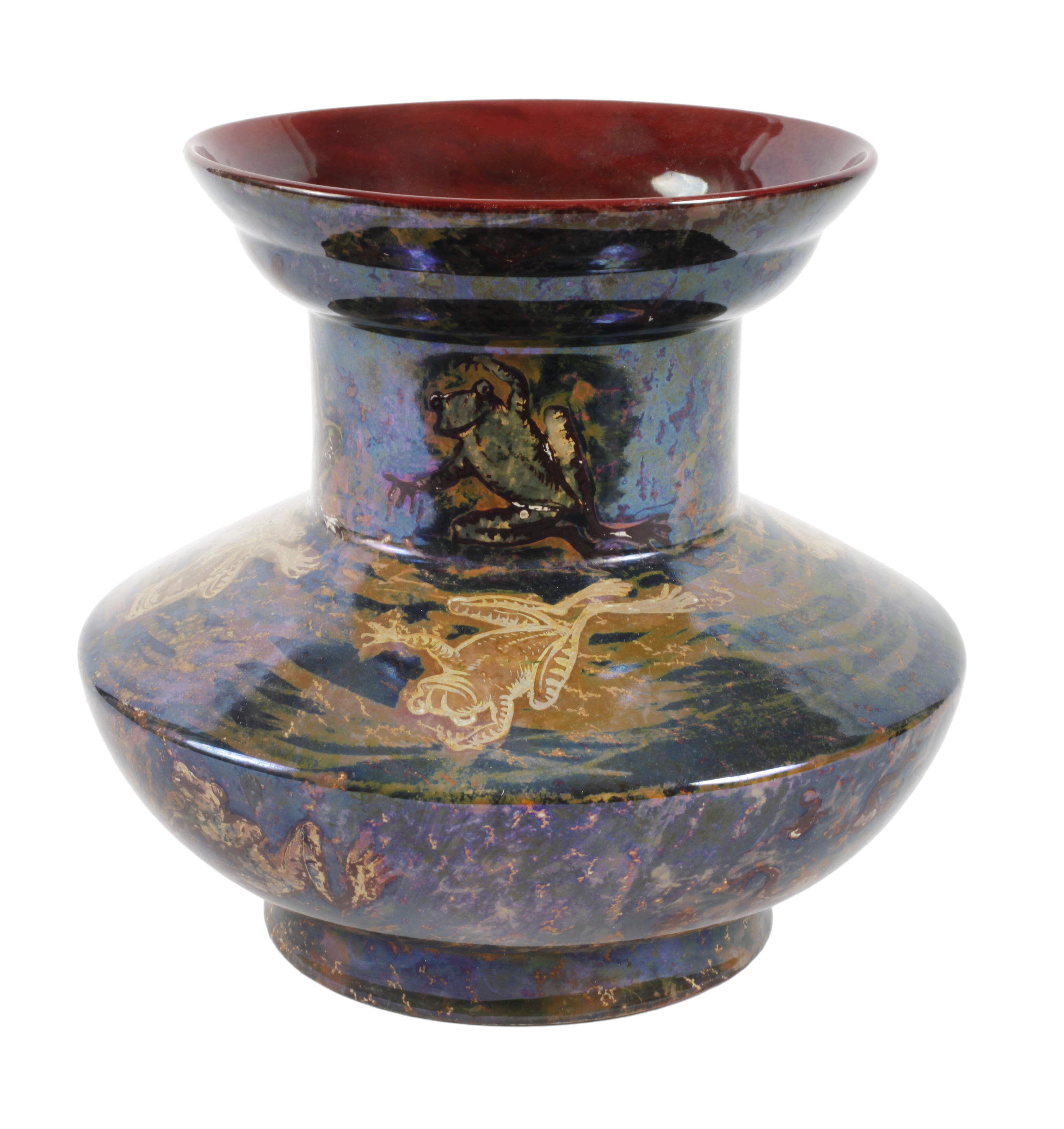 Zsolnay Pécs Ungarn Vase Froschdekor