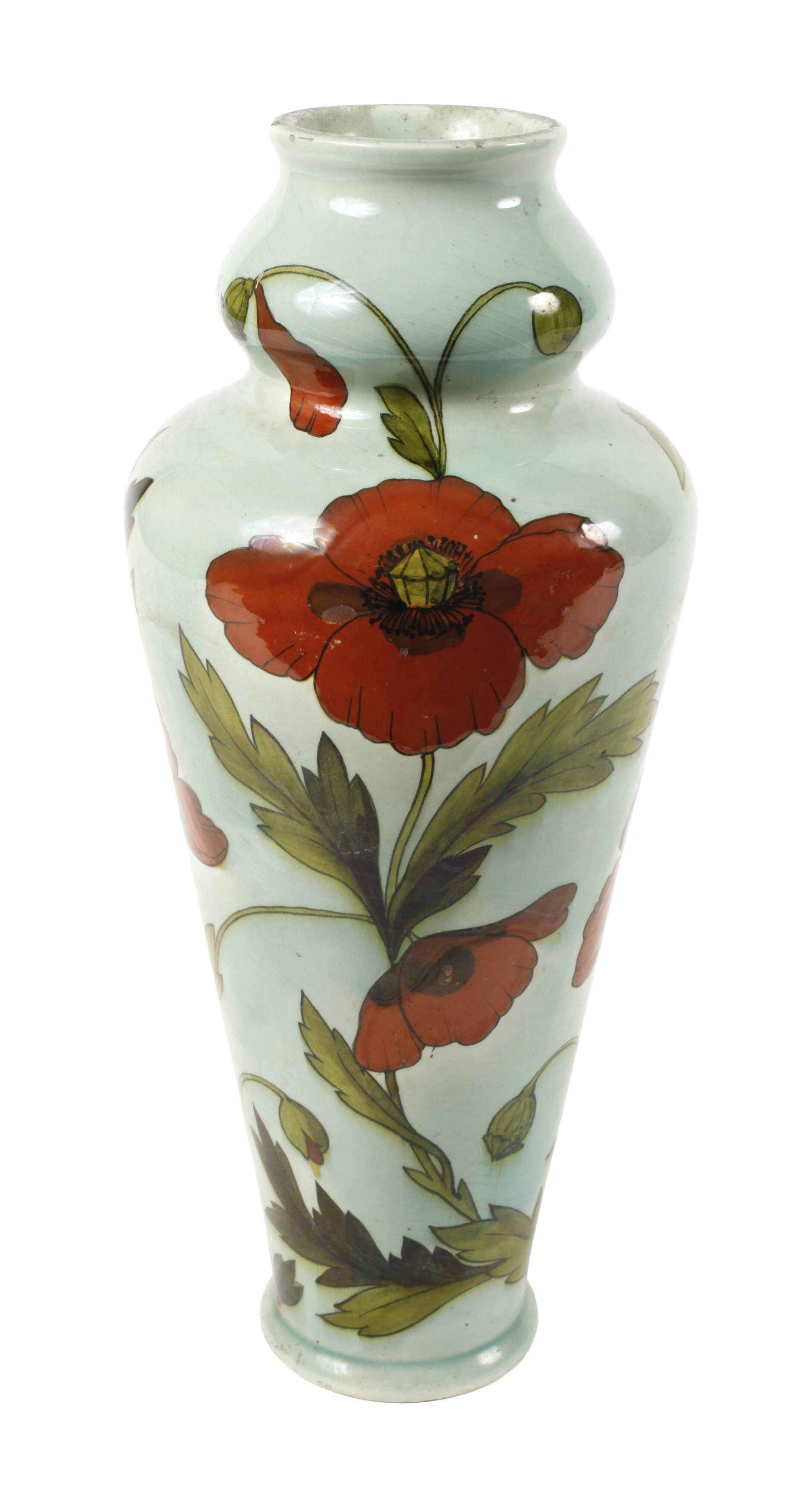 Johann von Schwarz Vase Mohnblumendekor