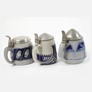 Drei Westerwalder Bierkrüge