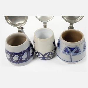 Drei Westerwalder Bierkrüge