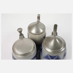 Drei Westerwalder Bierkrüge