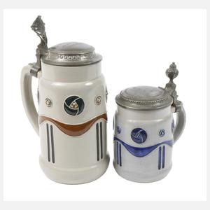 Zwei Bierseidel Hans Christiansen attr.