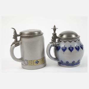 Zwei Westerwalder Bierkrüge