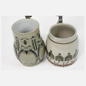 Zwei Westerwalder Bierkrüge