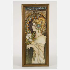Drei Gemälde nach Alphons Mucha