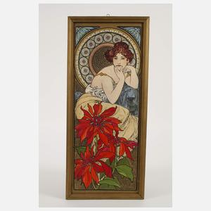Drei Gemälde nach Alphons Mucha