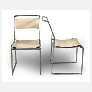 Paar Stahlrohrstühle