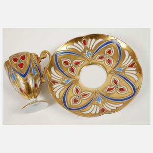 Fraureuth Konvolut prunkvolle Mokkatassen