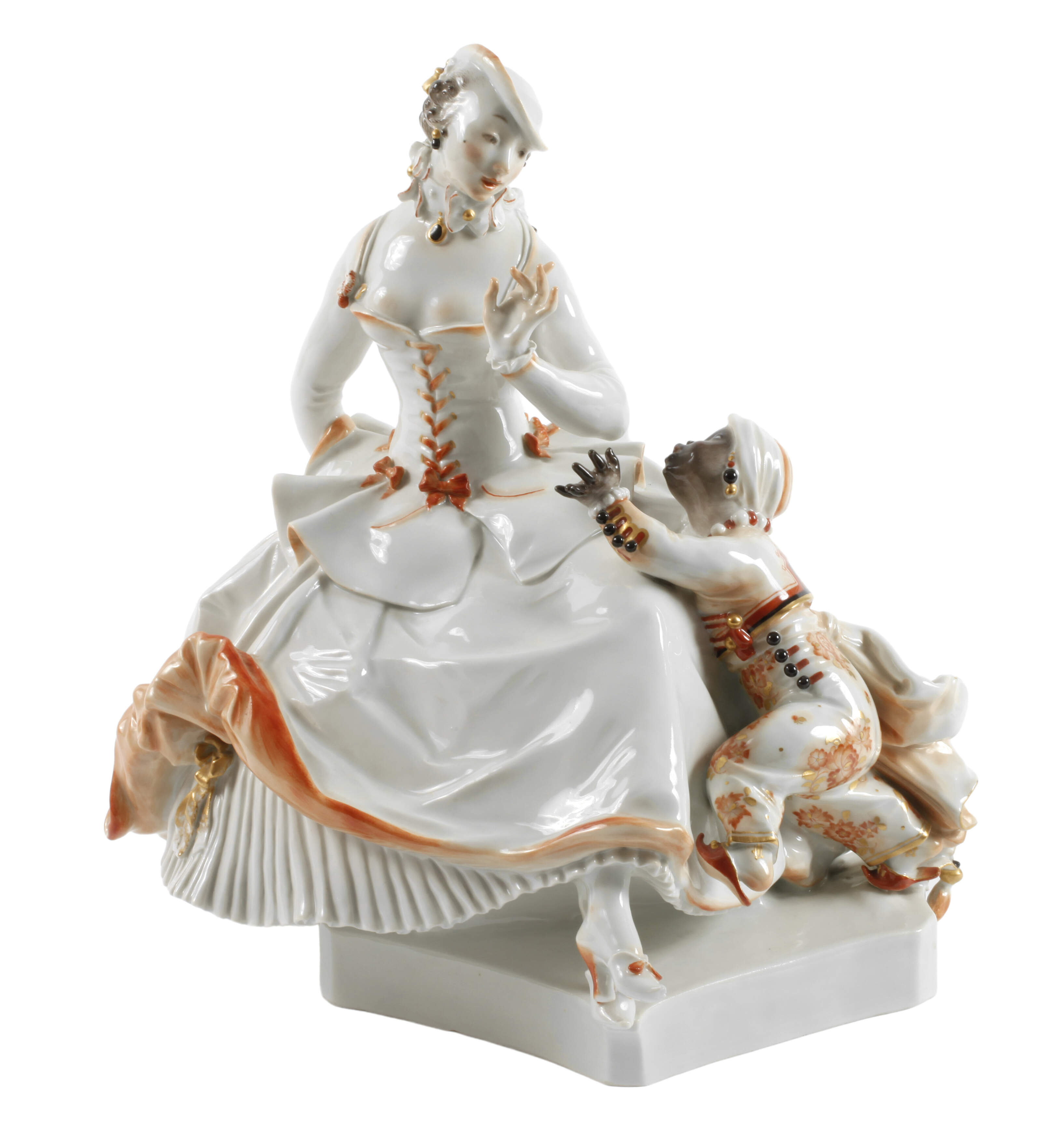 Meissen "Dame mit Mohrenkind"