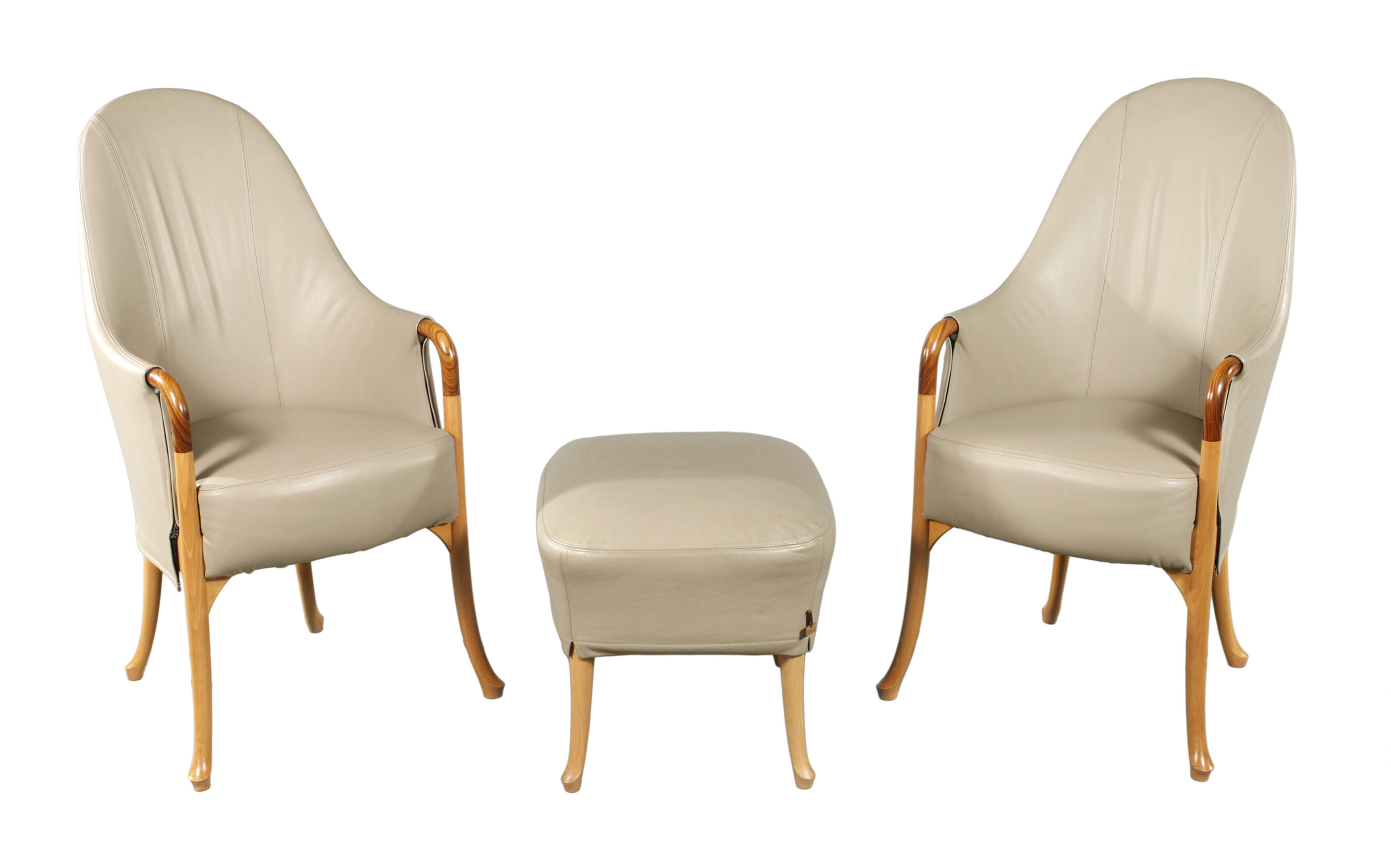 Umberto Asnago, Paar Sessel Progetti und Ottomane