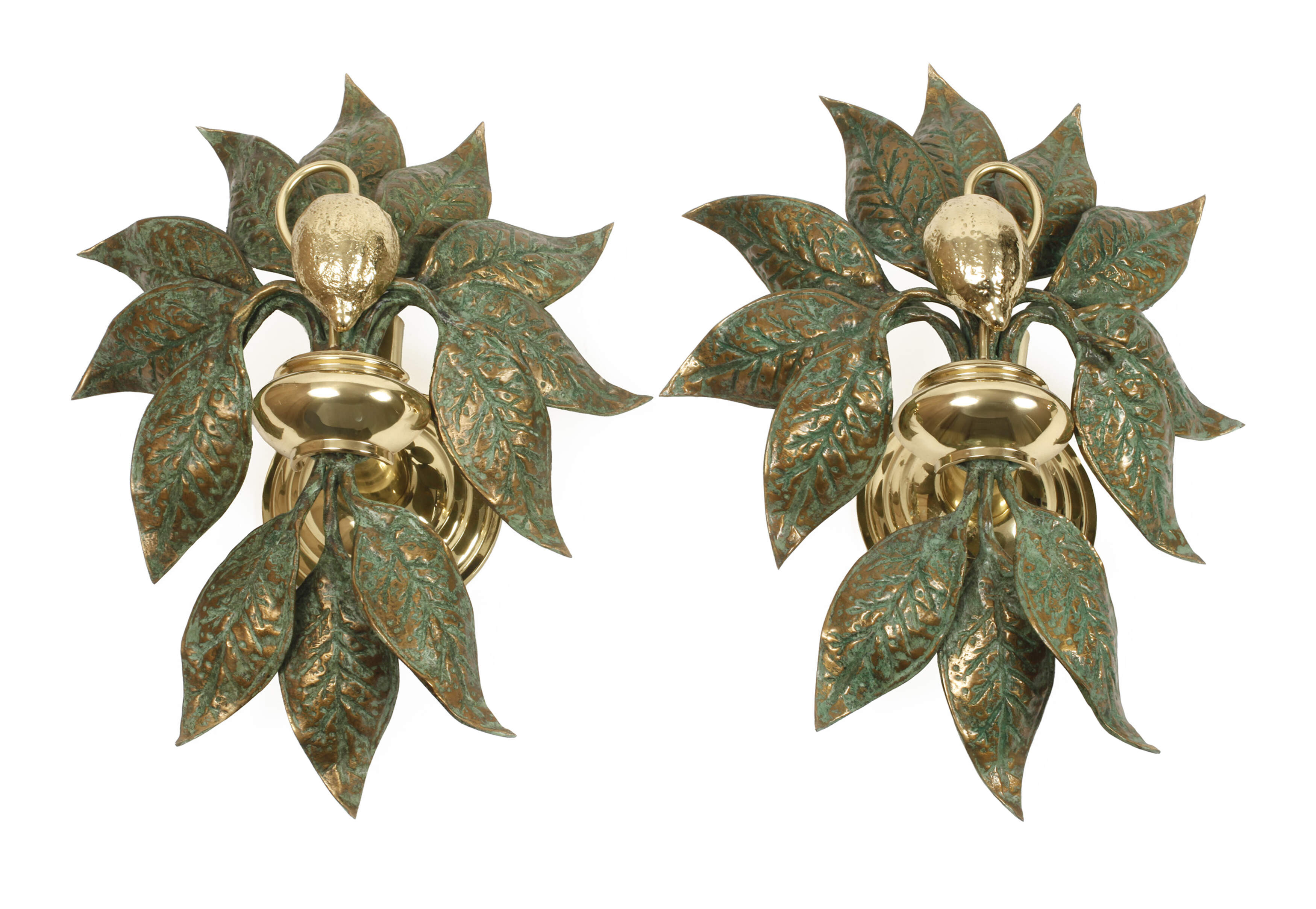 Paar florale Wandlampen