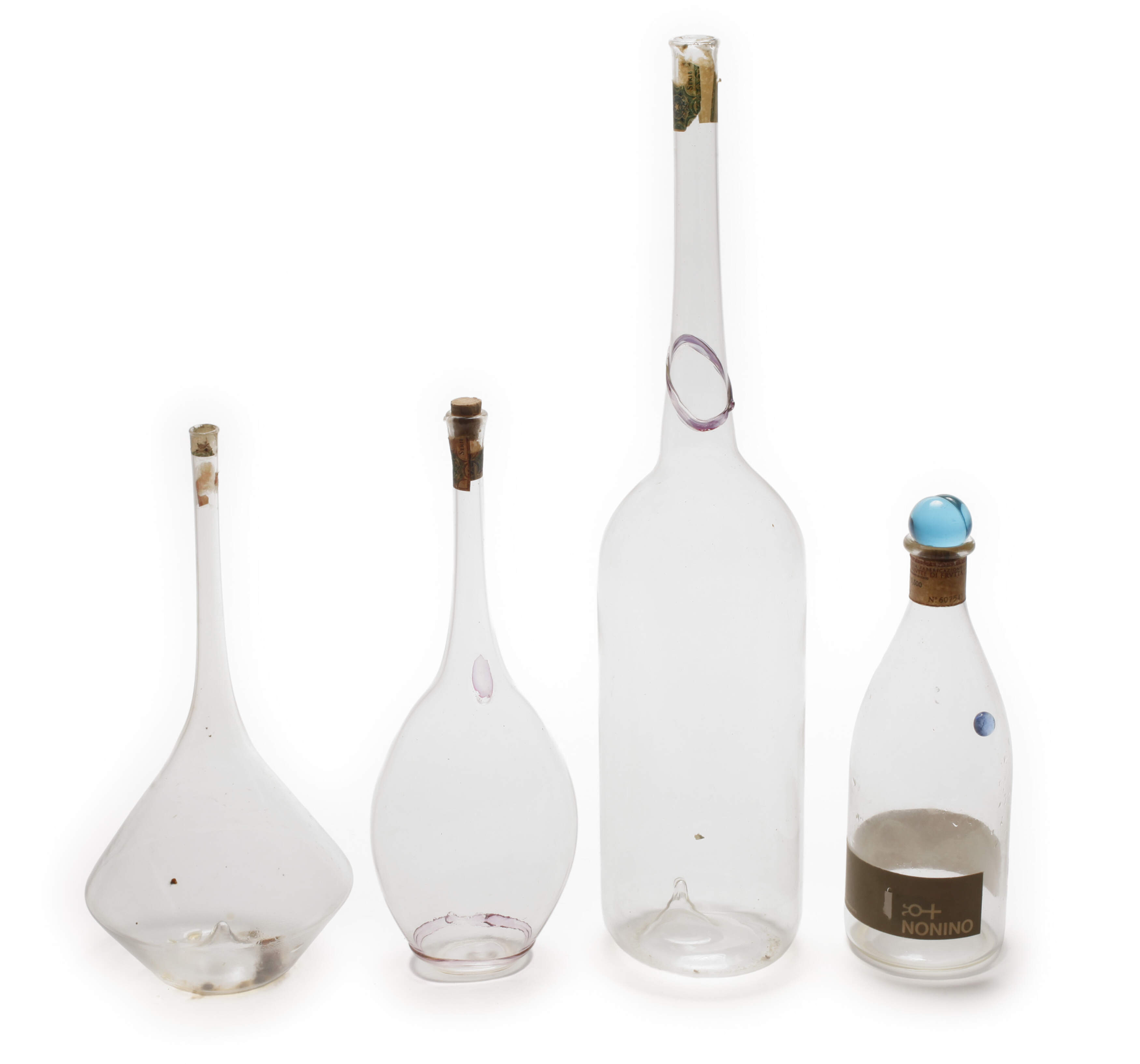 Venini Murano vier Grappaflaschen
