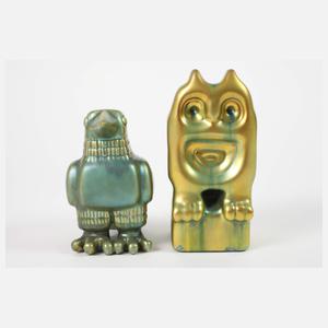 Zsolnay Pécs Ungarn zwei Tierfiguren