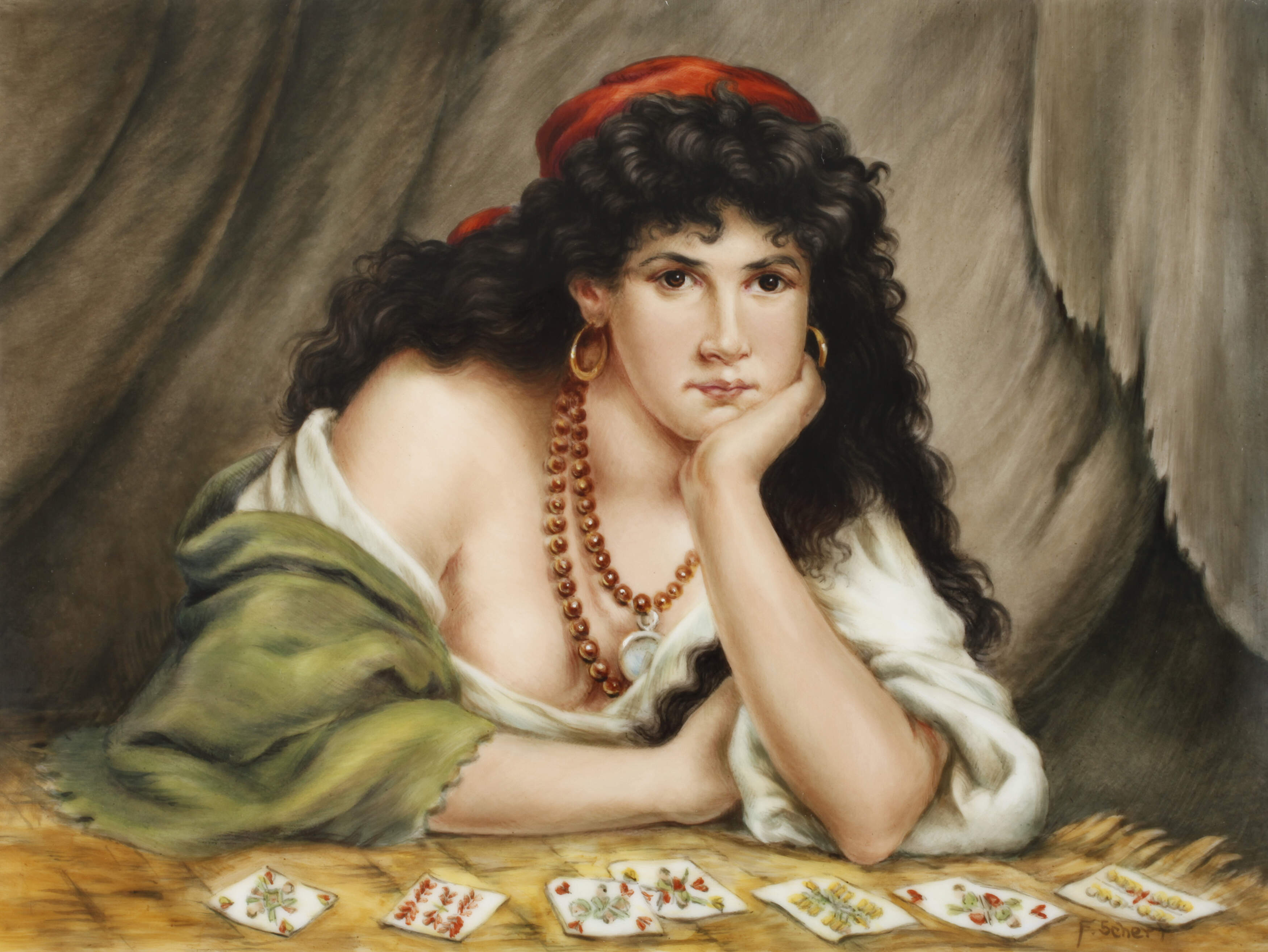 Bildplatte "Die Kartenlegerin"