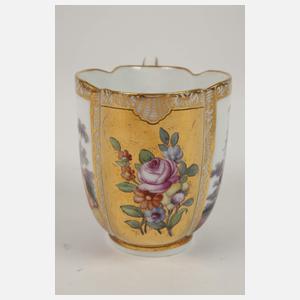 Meissen Vierpasstasse Figurenmalerei