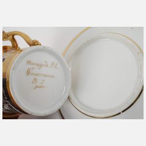 Prunktasse Schwarzlotmalerei