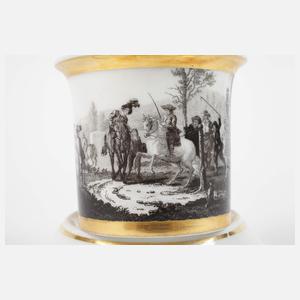 Prunktasse Schwarzlotmalerei