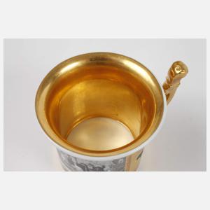 Prunktasse Schwarzlotmalerei